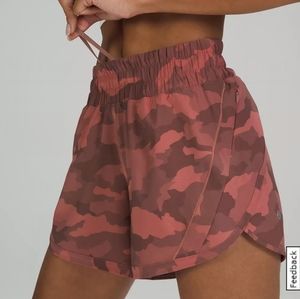 Lululemon TRACK THAT MID-RISE SHORT 5" Camo pink rose like new 4